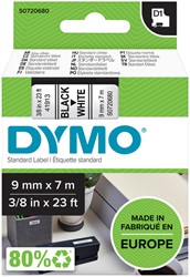 Labeltape Dymo 40913 D1 720680 9mmx7m zwart op wit