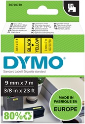 Labeltape Dymo 40918 D1 720730 9mmx7m zwart op geel