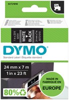 Labeltape Dymo LabelManager D1 polyester 24mm wit op zwart