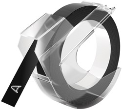 Labeltape Dymo rol 9mmx3M glossy vinyl prof zwart