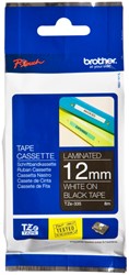 Labeltape Brother P-touch TZe-335 standaard 12mm wit op zwart