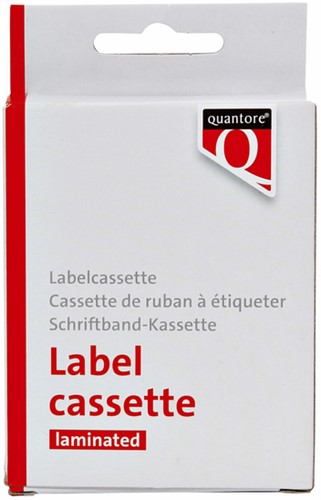 Labeltape Quantore TZE-221 9mm x 8m wit/zwart-1