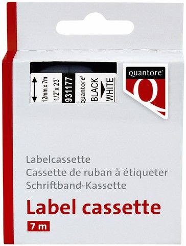Labeltape Quantore 40913 9mmx7m zwart op wit-3