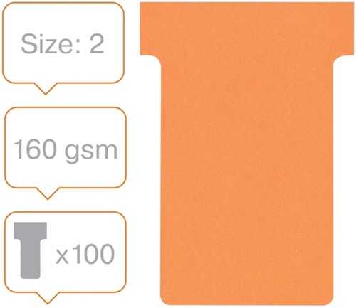 T-kaart Nobo nr.2 48mm oranje 100 stuks-2