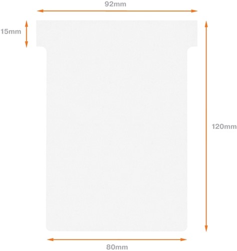 T-kaart Nobo nr.3 80mm wit 100 stuks-3
