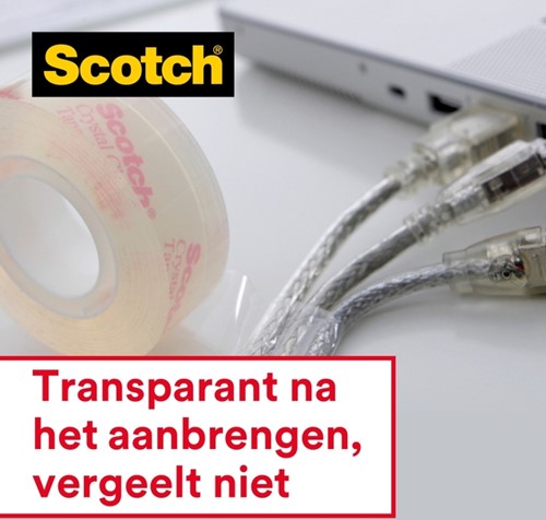 Plakband Scotch Crystal 600 19mmx7.5m transparant 2+1 gratis + handdispenser-2