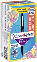 Fineliner Paper Mate Flair Original medium zwart valuepack à 36 stuks