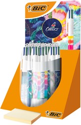 Balpen Bic 4 kleuren medium Botonical & Tie Dye