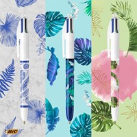 Balpen Bic 4kleuren medium Botonical & Tie Dye-2