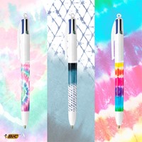 Balpen Bic 4kleuren medium Botonical & Tie Dye-3