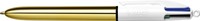 Balpen Bic 4kleuren shine medium goud