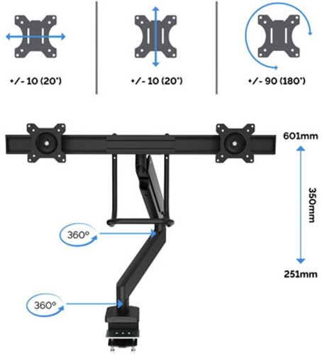 Monitorarm Fellowes Eppa Crossbar zwart-1