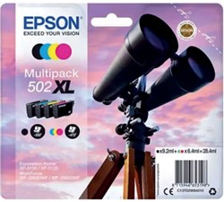 Inktcartridge Epson 502XL T02W6 zwart + 3 kleuren HC