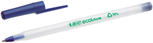 Balpen Bic ecolutions round stic medium blauw-3