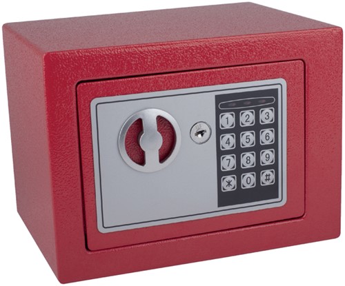 Kluis Pavo mini elektronisch 230x170x170mm rood