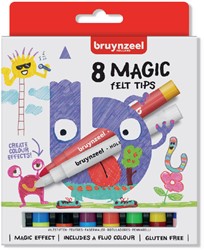 Viltstift Bruynzeel Kids Magic Points blister à 8 stuks assorti