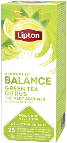 Thee Lipton Balance green tea citrus 25x1.5gr