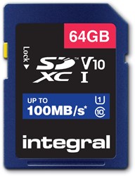 Geheugenkaart Integral SDXC V10 64GB