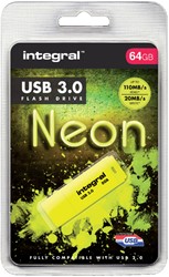 USB-stick 3.0 Integral 64GB neon geel