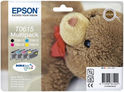 Inktcartridge Epson T0615 zwart + 3 kleuren