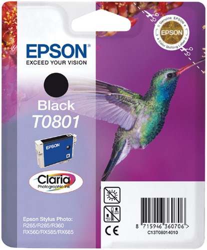 Inktcartridge Epson T0801 zwart