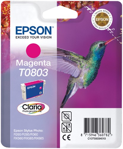 Inktcartridge Epson T0803 rood