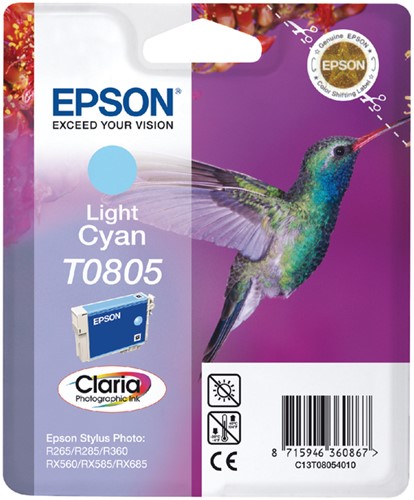Inktcartridge Epson T0805 lichtblauw