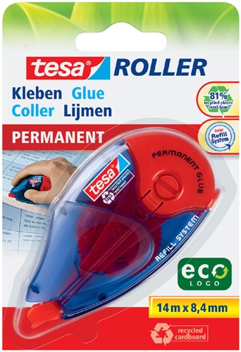 Lijmroller tesa® ecoLogo® permanent navulbaar op blister