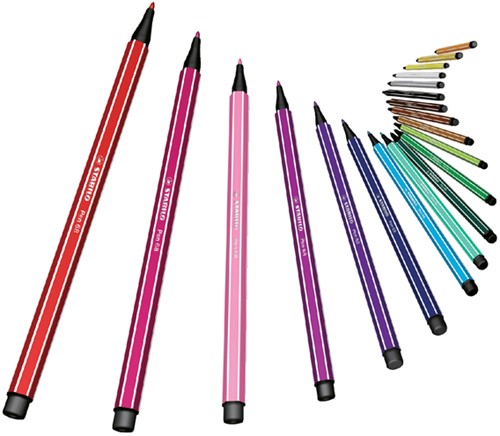 Viltstift STABILO Pen 68/040 medium neon rood-2