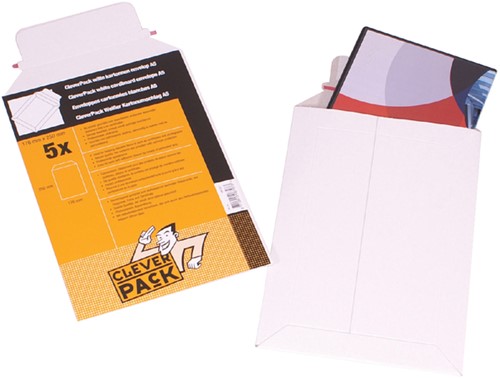 Envelop CleverPack karton A5 176x250mm wit pak à 5 stuks-3