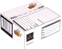 Postpakketbox 1 CleverPack 146x131x56mm wit pak à 25 stuks