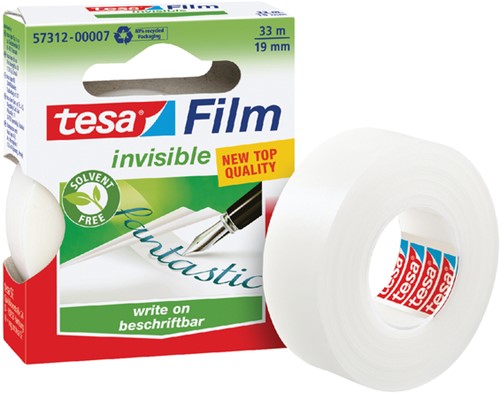 Plakband tesafilm® Invisible 33mx19mm mat transparant,