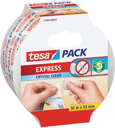 Verpakkingstape tesapack® Express Crystal Clear 50mx50mm handscheurbaar transparant