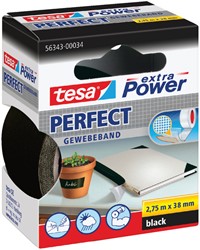 Plakband Tesa textiel 38mmx2.75m zwart