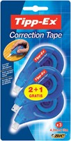 Correctieroller Tipp-ex zijwaarts 4.2mmx12m blister 2+1 gratis