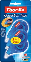 Correctieroller Tipp-ex zijwaarts 4.2mmx12m blister 2+1 gratis