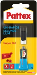 Secondelijm Pattex super gel tube 3gram op blister