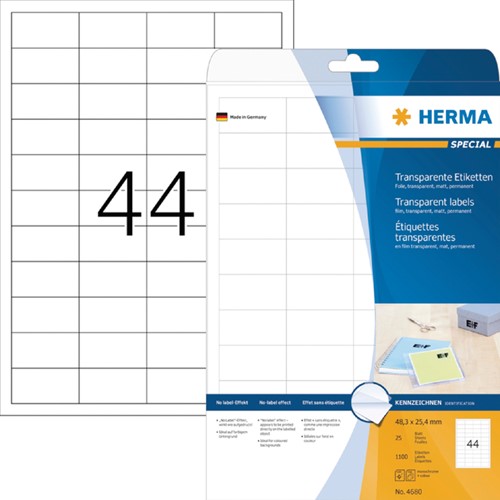 Etiket HERMA 4680 48.3x25.4mm transparant 1100stuks