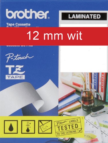 Labeltape Brother P-touch TZE-435 12mm wit op rood-3