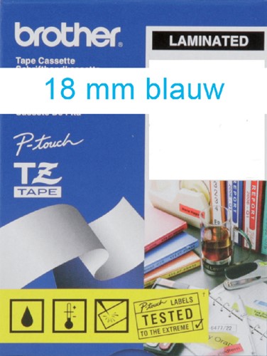 Labeltape Brother P-touch TZE-243 18mm blauw op wit-2
