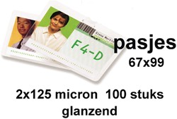 Lamineerhoes GBC badge card 67x99mm 2x125micron 100stuks