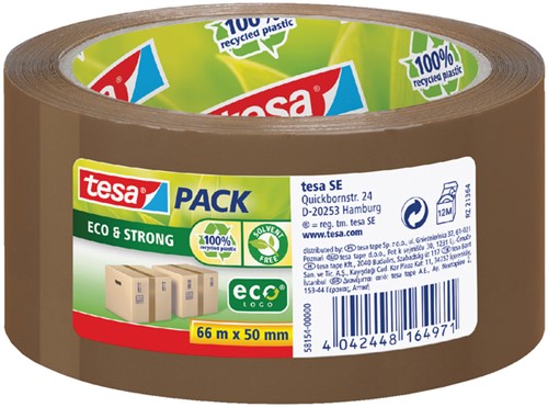 Verpakkingstape tesapack® Eco & Strong 66mx50mm bruin