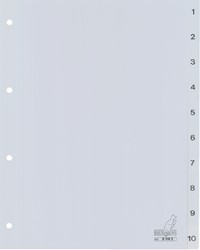 Tabbladen Kangaro 4-gaats G410C 1-10 genummerd grijs PP