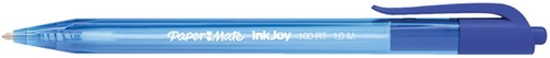 Balpen Paper Mate Inkjoy 100RT medium blauw valuepack 80+20 gratis