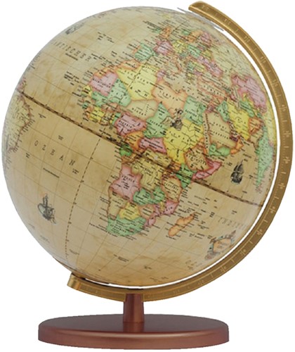 Globe Columbus Renaissance houten voet 30cm 603016/H