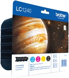 Inktcartridge Brother LC-1240VALBP zwart + 3 kleuren