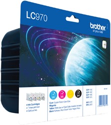 Inktcartridge Brother LC-970VALBP zwart + 3 kleuren