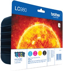 Inktcartridge Brother LC-980VALBP zwart + 3 kleuren