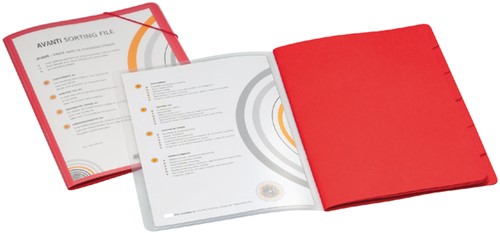 Sorteermap Djois personaliseerbaar A4 6 tabbladen rood-1