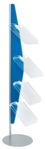 Folderhouder Helit gebogen vloer 4xA4 blauw-2